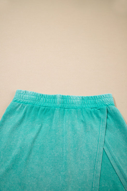 Mineral Wash Tank Top Split Skirt Two Piece Dress
