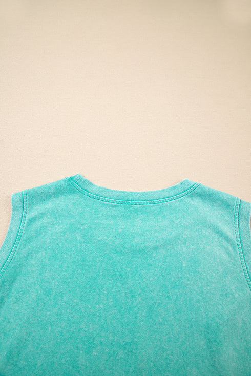 Mineral Wash Tank Top Split Skirt Two Piece Dress