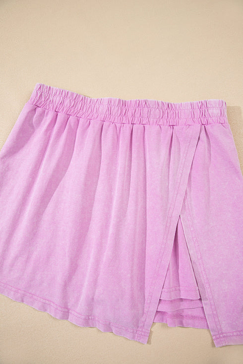 Mineral Wash Tank Top Split Skirt Two Piece Dress