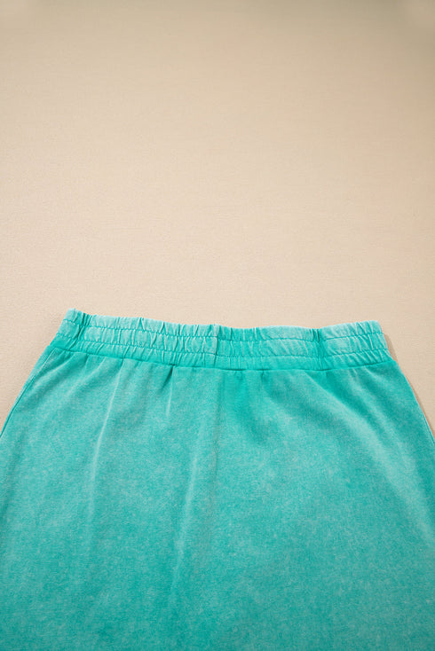 Mineral Wash Tank Top Split Skirt Two Piece Dress