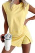 Mineral Wash Tank Top Split Skirt Two Piece Dress