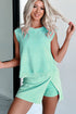 Mineral Wash Tank Top Split Skirt Two Piece Dress