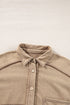 Mineral Wash Textured Patchwork Loose Fit Jacket