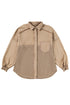 Mineral Wash Textured Patchwork Loose Fit Jacket