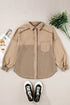 Mineral Wash Textured Patchwork Loose Fit Jacket
