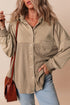 Mineral Wash Textured Patchwork Loose Fit Jacket
