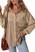 Mineral Wash Textured Patchwork Loose Fit Jacket