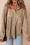 Mineral Wash Textured Patchwork Loose Fit Jacket