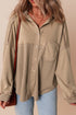 Mineral Wash Textured Patchwork Loose Fit Jacket