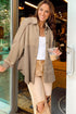Mineral Wash Textured Patchwork Loose Fit Jacket
