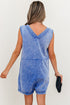 Mineral Wash V Neck Sleeveless Pocketed Loose Romper
