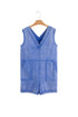 Mineral Wash V Neck Sleeveless Pocketed Loose Romper