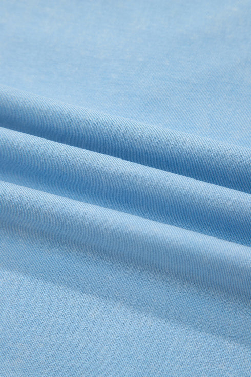 Mineral Wash V Neck Tee And Matching Skort Set