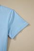 Mineral Wash V Neck Tee And Matching Skort Set