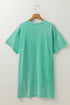 Mineral Wash Vintage Floral Patchwork Mini T Shirt Dress