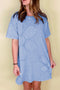 Mineral Wash Vintage Floral Patchwork Mini T Shirt Dress