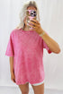 Mineral Washed Solid Casual Oversized Cotton Tee