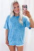 Mineral Washed Solid Casual Oversized Cotton Tee