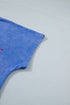 Mineral Washed Star Patchwork Notched Neck Tee