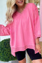 Mineral Washed V Neck Bracelet Sleeve Relaxed Fit T Shirt