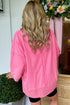 Mineral Washed V Neck Bracelet Sleeve Relaxed Fit T Shirt