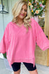 Mineral Washed V Neck Bracelet Sleeve Relaxed Fit T Shirt