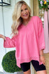Mineral Washed V Neck Bracelet Sleeve Relaxed Fit T Shirt