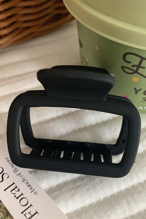 Minimalist Frosted Matte Rectangular Cut Out Hair Claw Clip