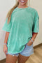 Minimalist Mineral Washed Pure Cotton Casual Tee