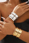 Minimalist Multi Row Open Structure Alloy Bangle