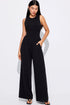 Minimalist Sleeveless Cinched Waist Wide Leg Jumpsuit