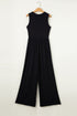 Minimalist Sleeveless Cinched Waist Wide Leg Jumpsuit