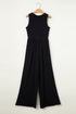 Minimalist Sleeveless Cinched Waist Wide Leg Jumpsuit