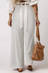 Minimalist Smocked High Waist Wide Leg Flowy Pants