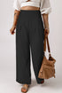 Minimalist Smocked High Waist Wide Leg Flowy Pants
