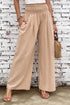 Minimalist Smocked High Waist Wide Leg Flowy Pants