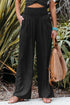 Minimalist Smocked High Waist Wide Leg Flowy Pants