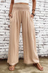 Minimalist Smocked High Waist Wide Leg Flowy Pants