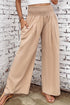 Minimalist Smocked High Waist Wide Leg Flowy Pants