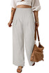 Minimalist Smocked High Waist Wide Leg Flowy Pants