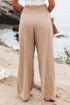Minimalist Smocked High Waist Wide Leg Flowy Pants