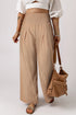 Minimalist Smocked High Waist Wide Leg Flowy Pants