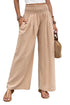 Minimalist Smocked High Waist Wide Leg Flowy Pants