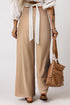 Minimalist Smocked High Waist Wide Leg Flowy Pants