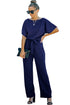 Minimalist Solid Belted Wide Leg Jumpsuit