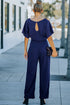 Minimalist Solid Belted Wide Leg Jumpsuit