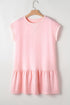 Minimalist Solid Cap Sleeve Drop Waist T Shirt Dress