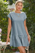 Minimalist Solid Cap Sleeve Drop Waist T Shirt Dress