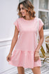 Minimalist Solid Cap Sleeve Drop Waist T Shirt Dress