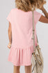 Minimalist Solid Cap Sleeve Drop Waist T Shirt Dress